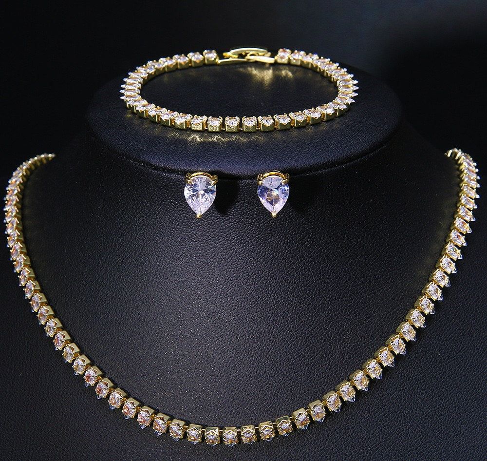 Pear Zircon Jewellery Set