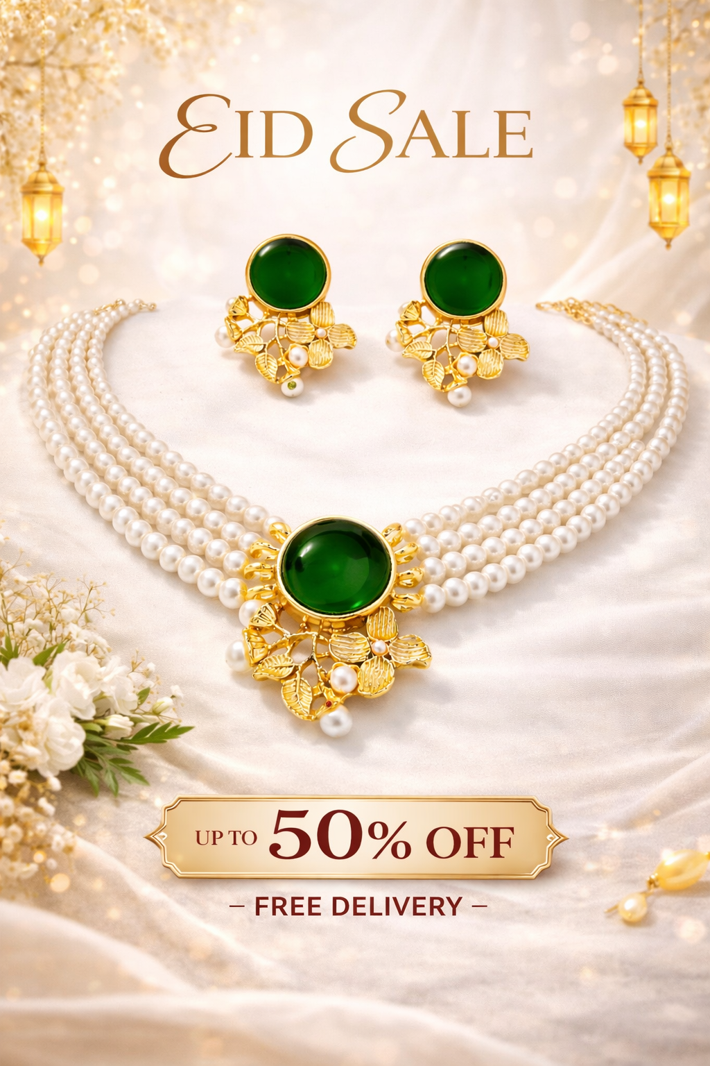 Golden Circle Floral Choker Set