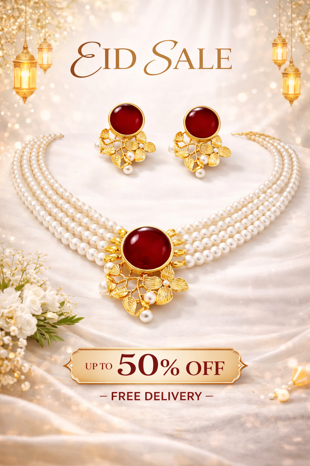 Golden Circle Floral Choker Set