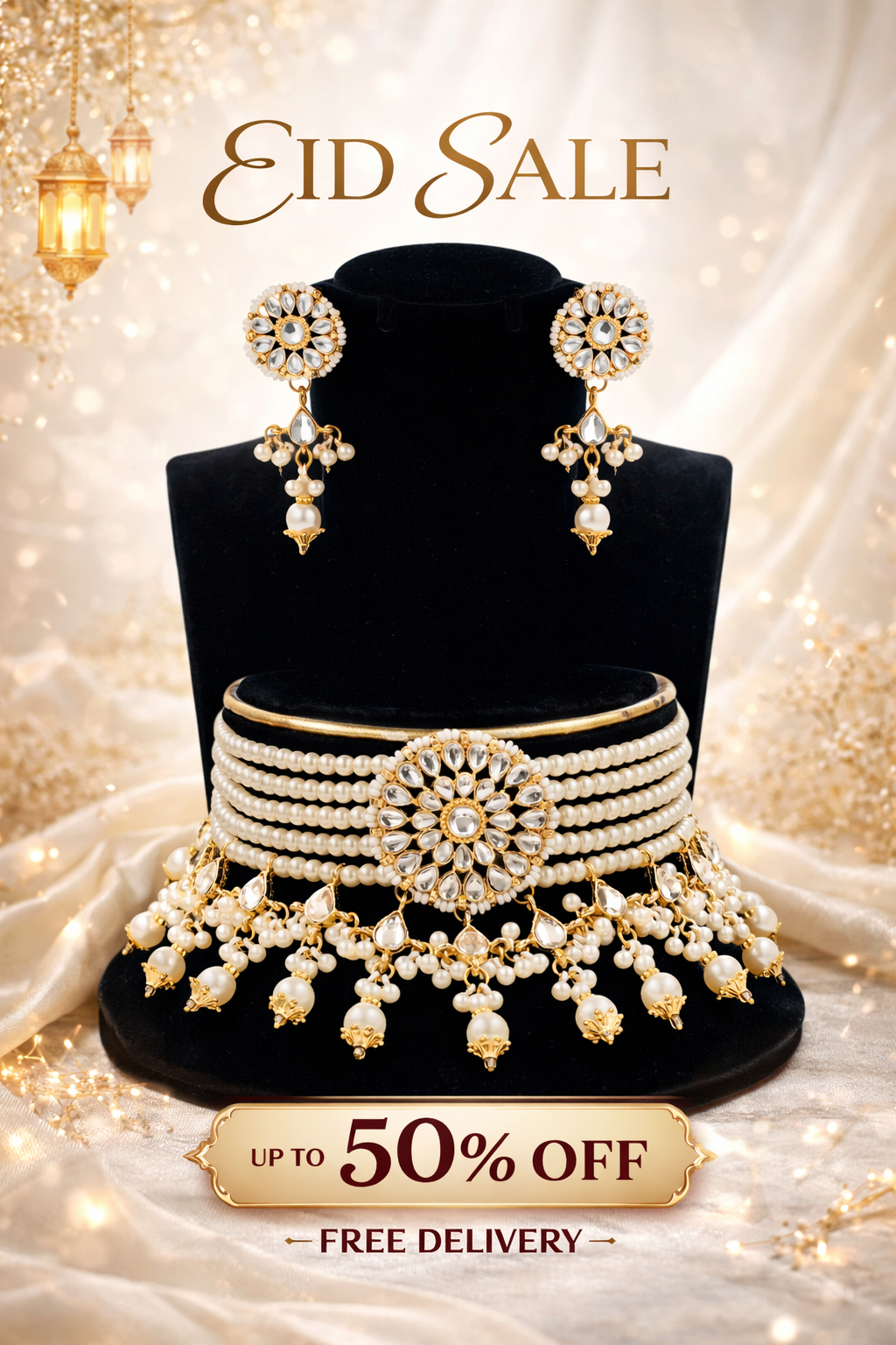 Golden Tear Floral Choker Set