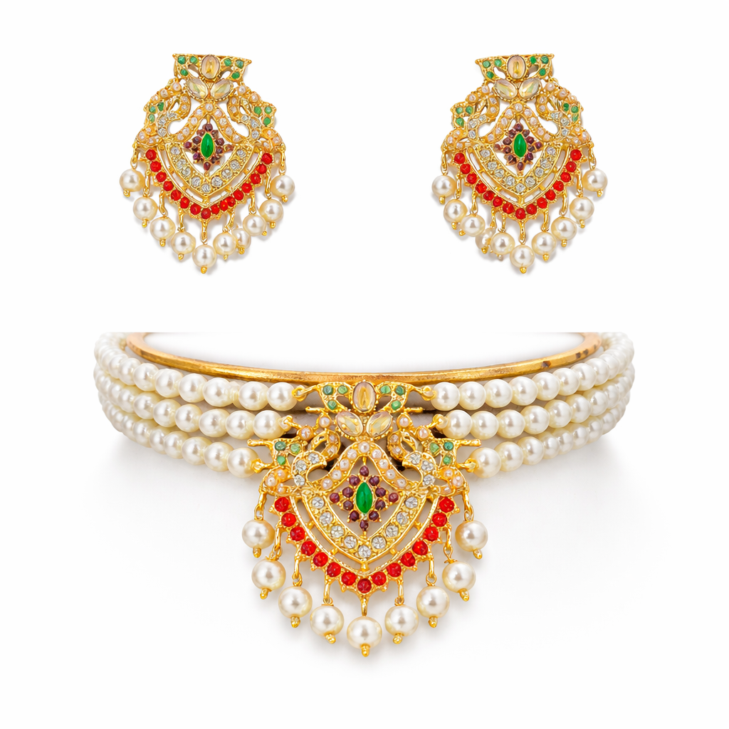 Golden Marquise Choker Set