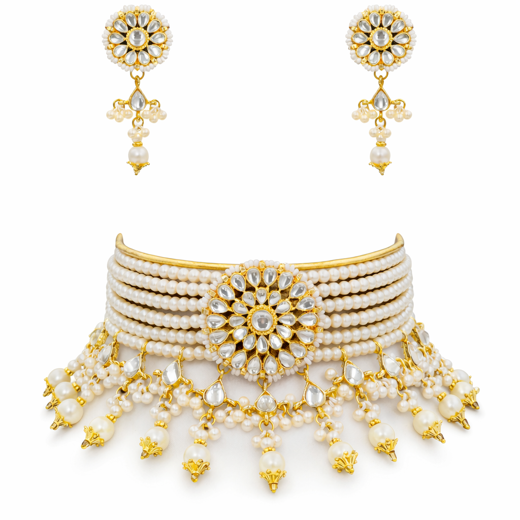 Golden Tear Floral Choker Set