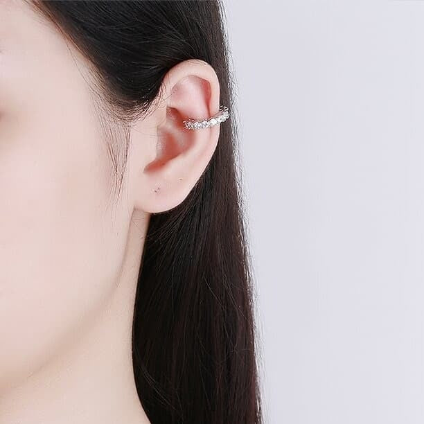 Silver Zircon Ear Cuff