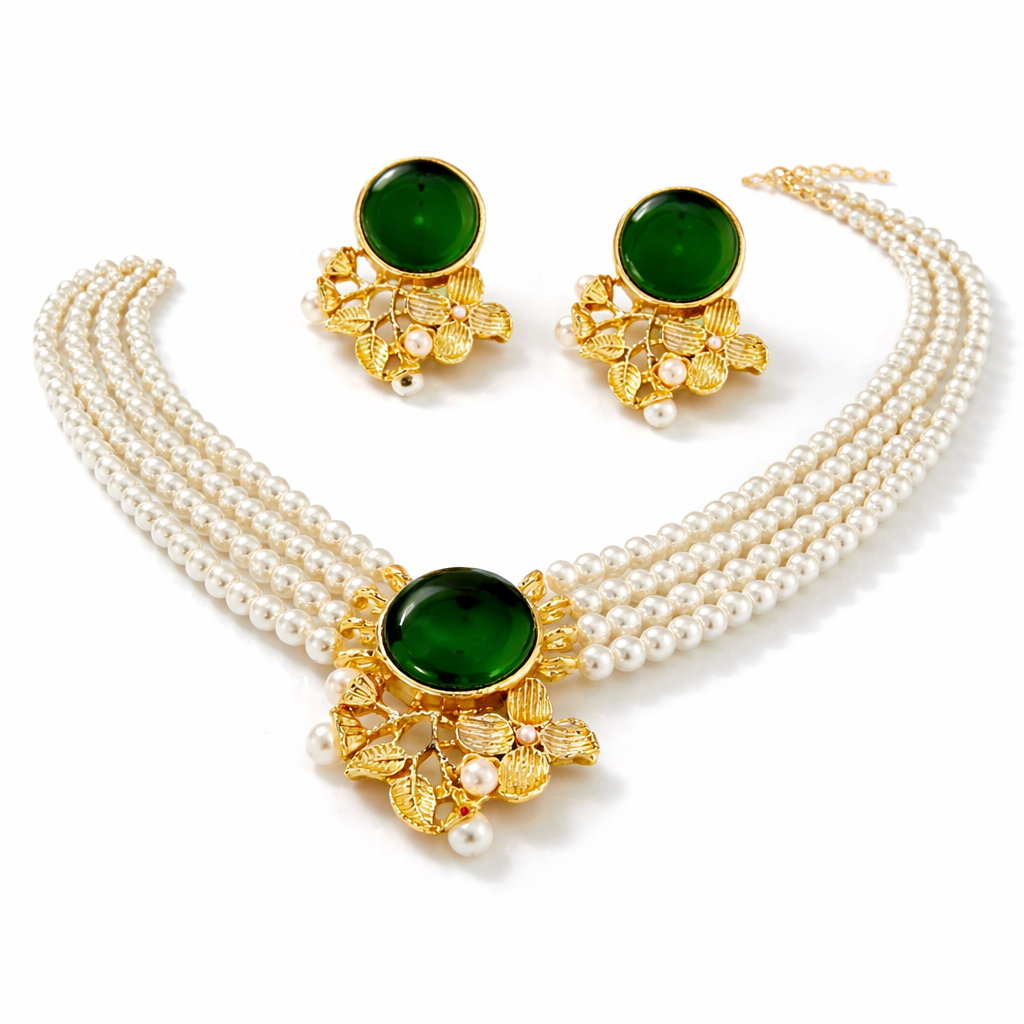 Golden Circle Floral Choker Set