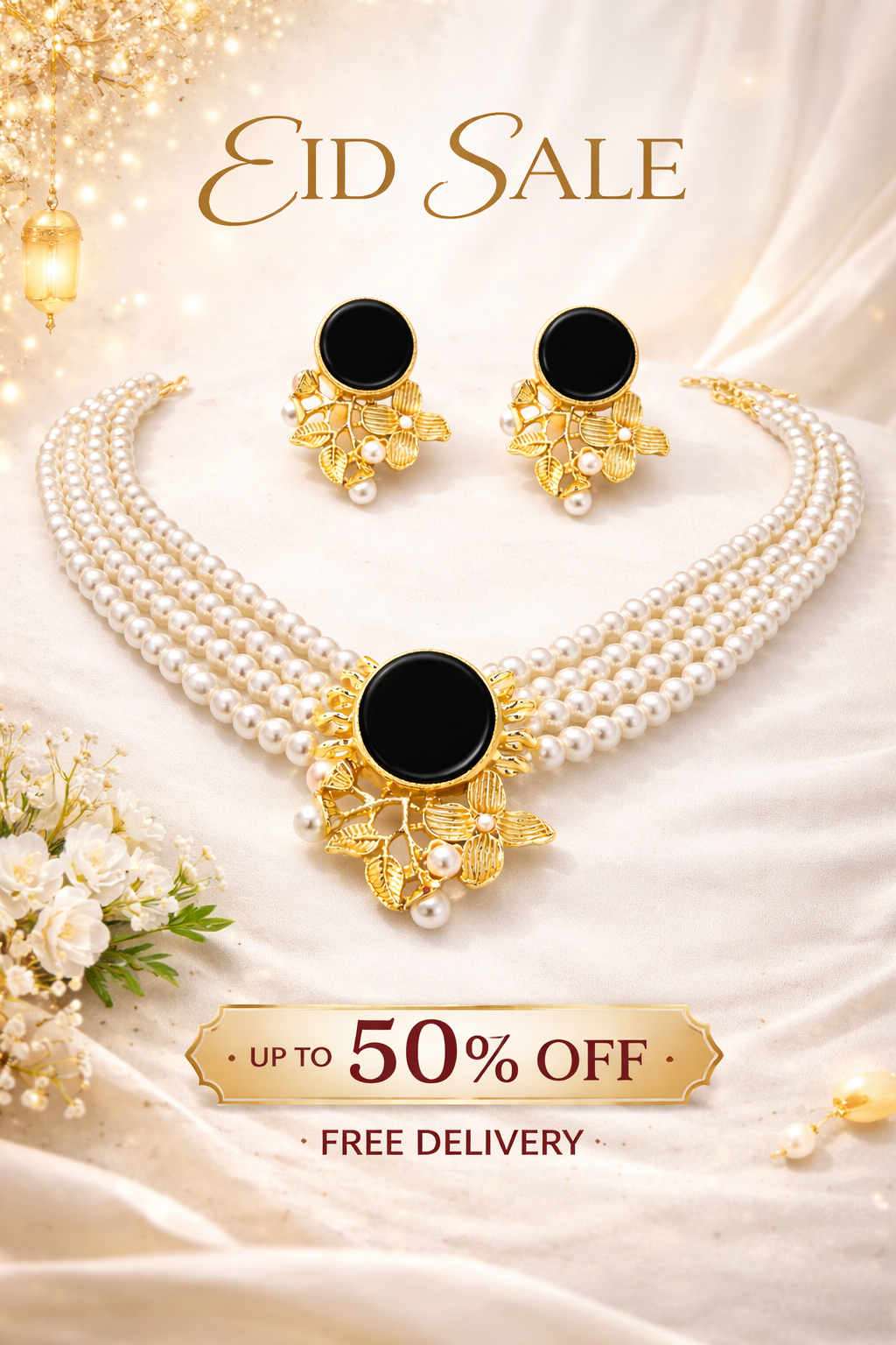 Golden Circle Floral Choker Set