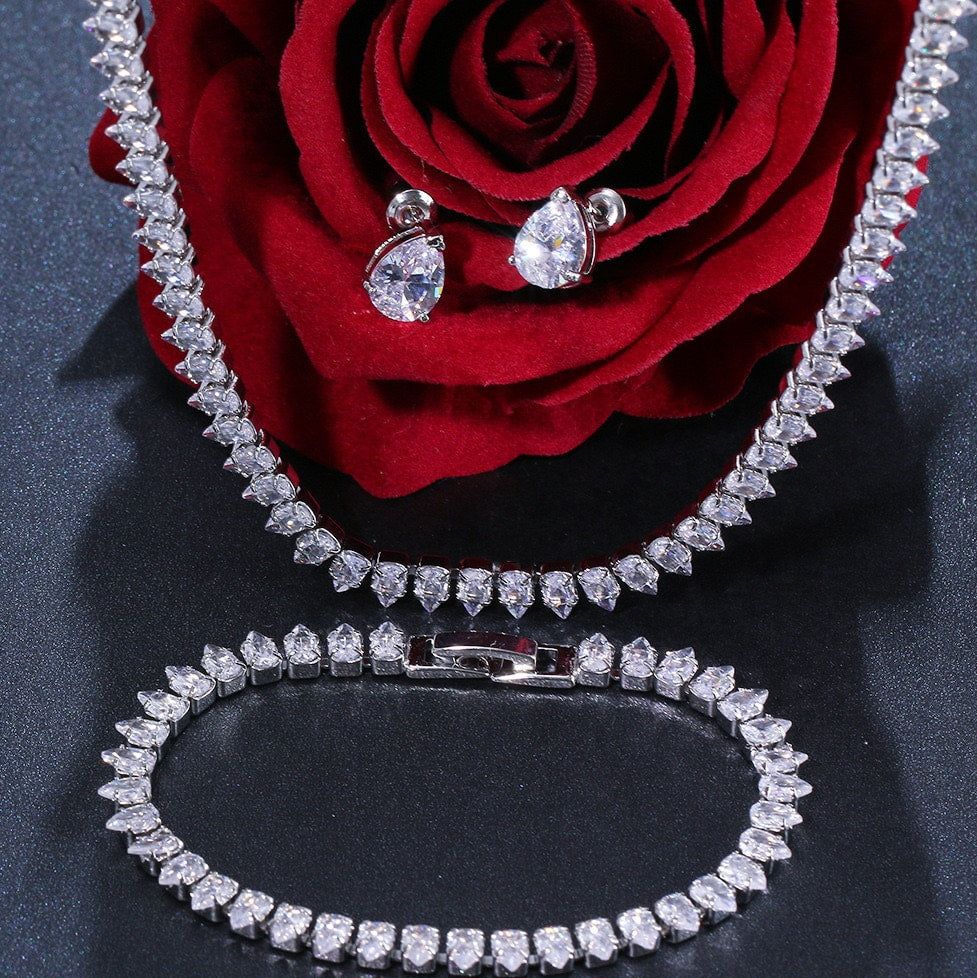 Pear Zircon Jewellery Set